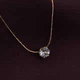 Women's Gold Plated Delicate Diamond Studded Necklace Waterproof & Anti-Tarnish