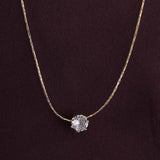 Women's Gold Plated Delicate Diamond Studded Necklace Waterproof & Anti-Tarnish