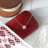 Women's Gold Plated Delicate Diamond Studded Necklace Waterproof & Anti-Tarnish
