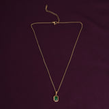 Women's Gold Plated Classic Emerald Necklace Waterproof & Anti-Tarnish
