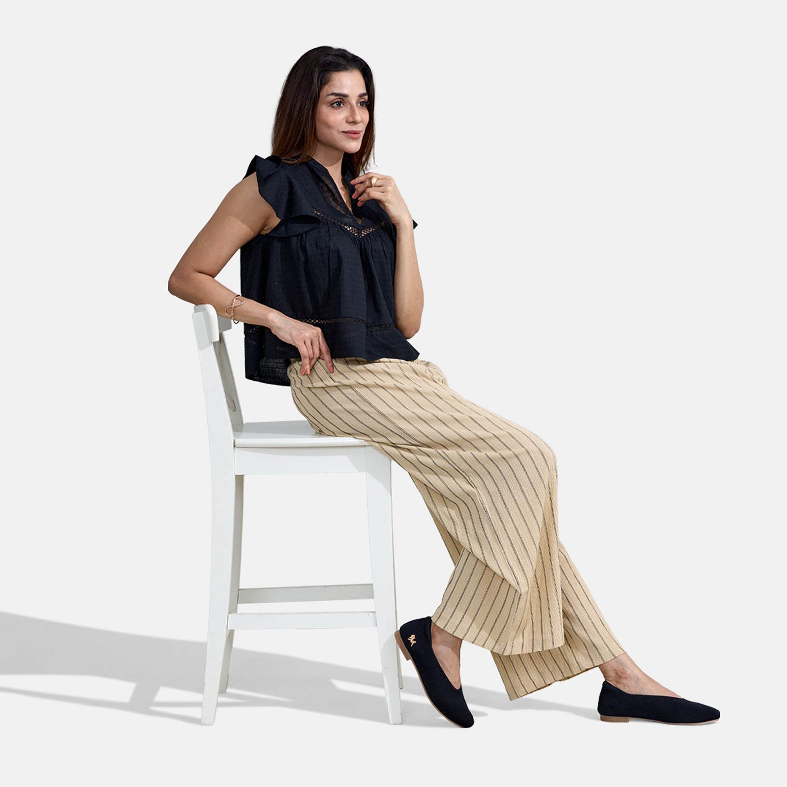 Women's Black and Rose Ballet Ease Ballerinas