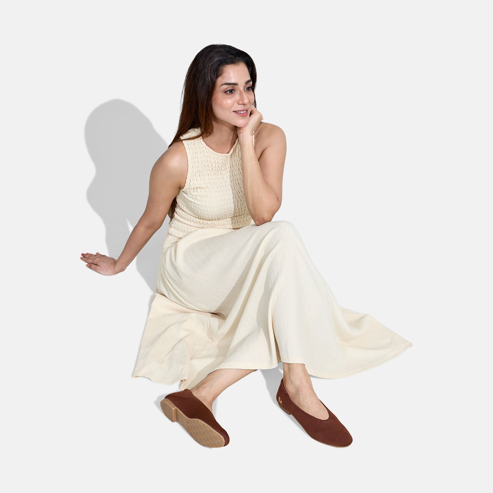 Women's Brown and Red Ballet Ease Ballerinas