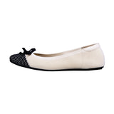 Women's Ivory and Black Everyday Ballet Flats