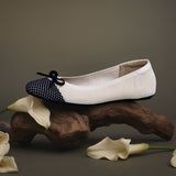 Women's Ivory and Black Everyday Ballet Flats