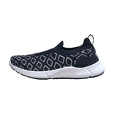 Women's Black and White Crystal Knit Slip On Sneakers