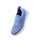 Women's Ice Blue and White Crystal Knit Slip On Sneakers