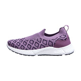 Women's Berry and White Crystal Knit Slip On Sneakers