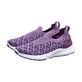 Women's Berry and White Crystal Knit Slip On Sneakers
