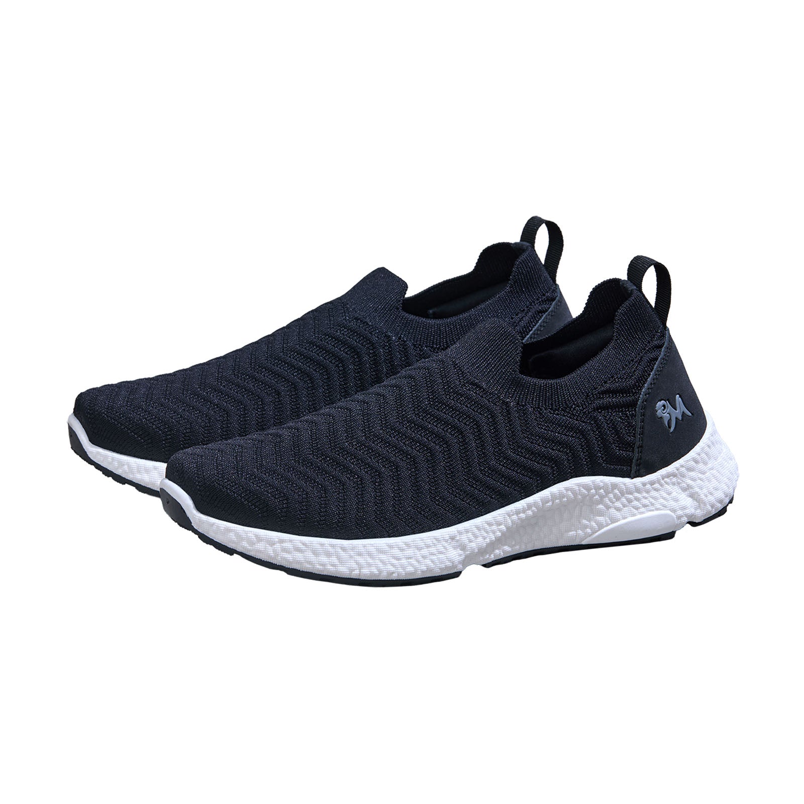 Women's Black Flow Weave Slip On Sneakers