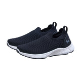 Women's Black Flow Weave Slip On Sneakers