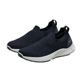 Men's Black and White Flex Weave Slip On Casual Shoes