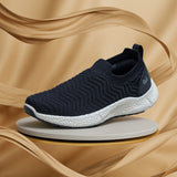 Men's Black and White Flex Weave Slip On Casual Shoes