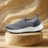 Men's Grey and White Flex Weave Slip On Casual Shoes