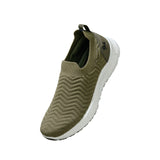 Men's Olive and White Flex Weave Slip On Casual Shoes
