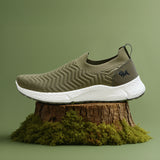 Men's Olive and White Flex Weave Slip On Casual Shoes