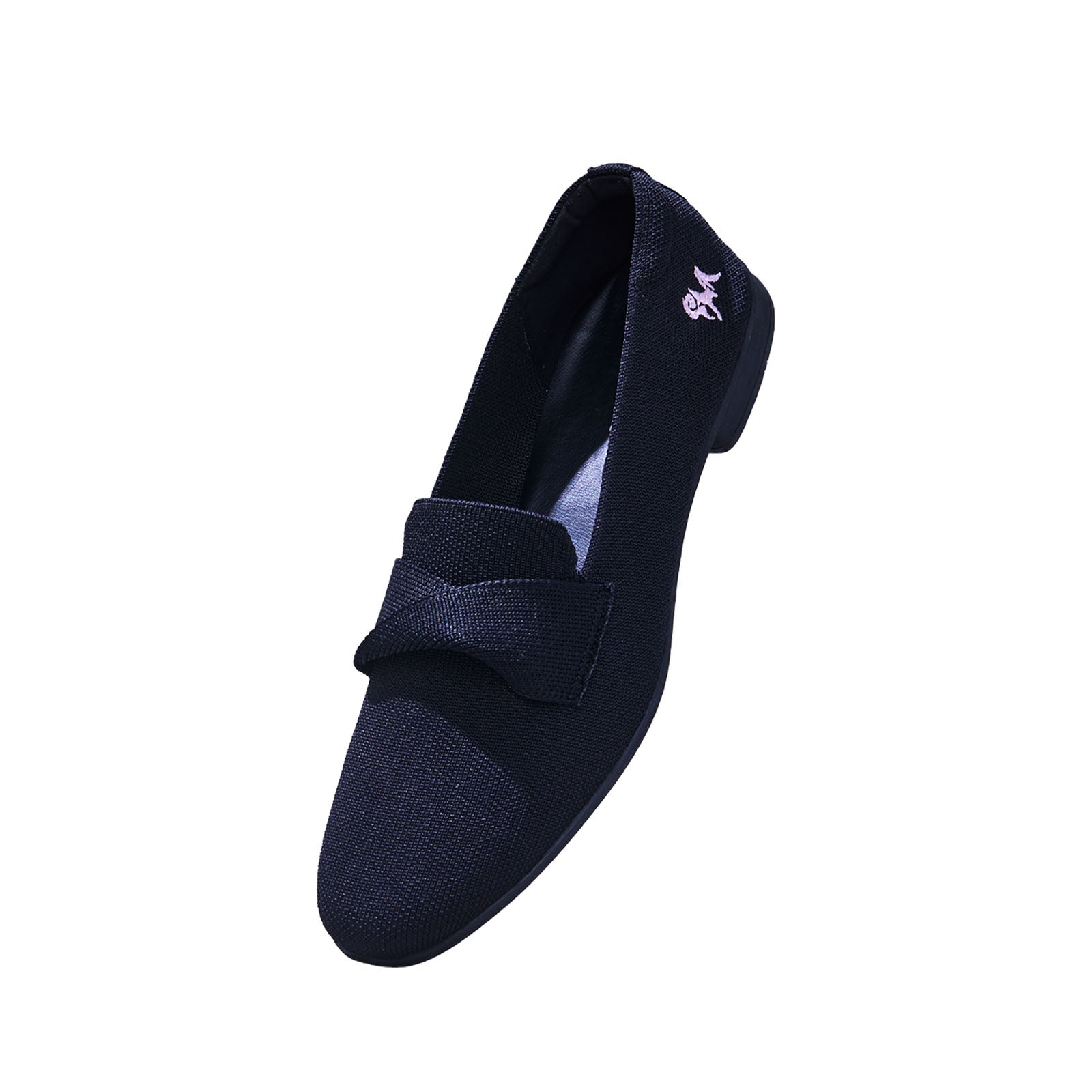 Women's Black and Rose Knit Grace Loafers