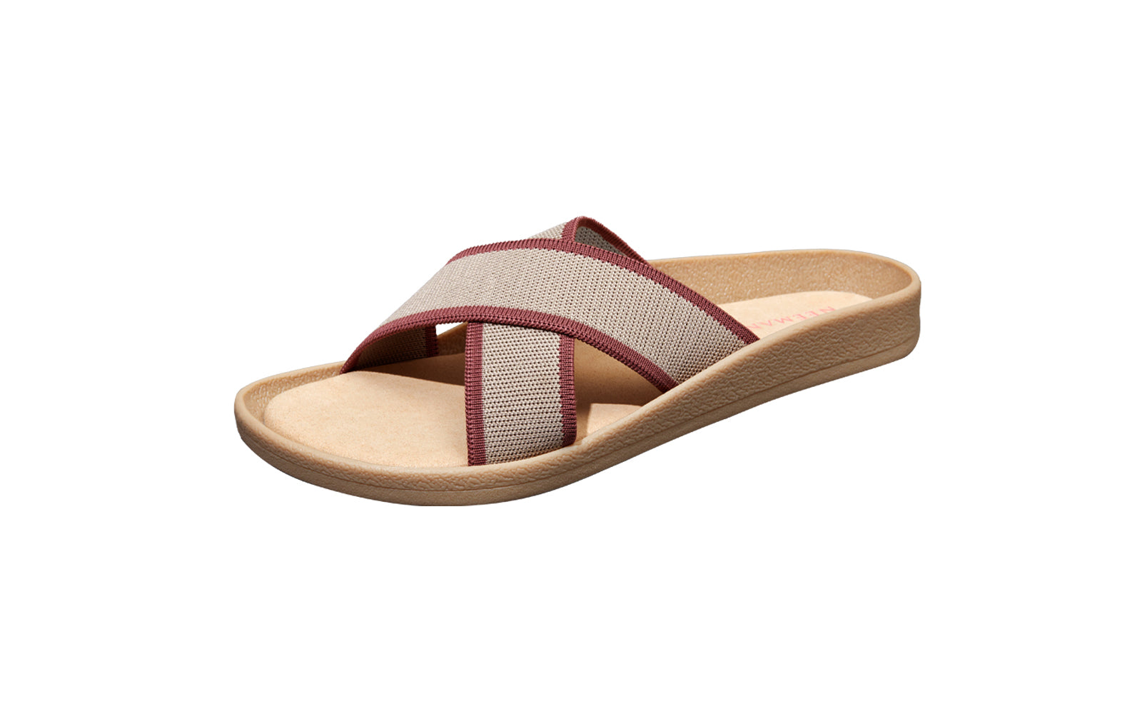 Women's Beige Cross Knit Bow Sandal