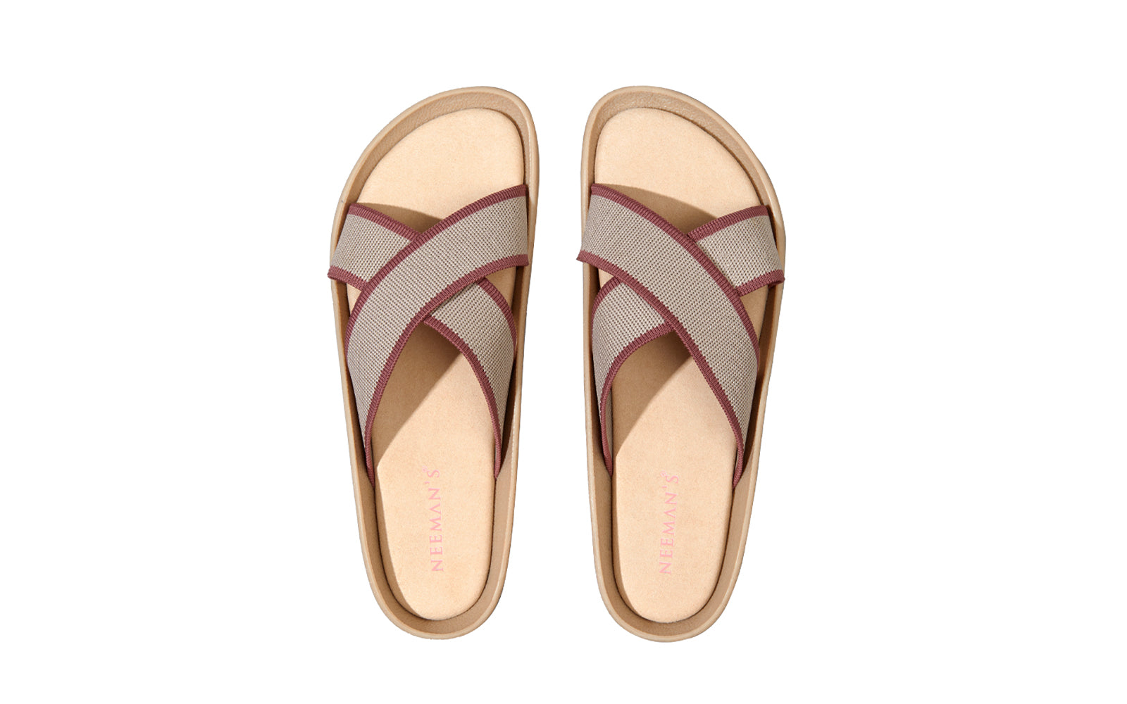 Women's Beige Cross Knit Bow Sandal