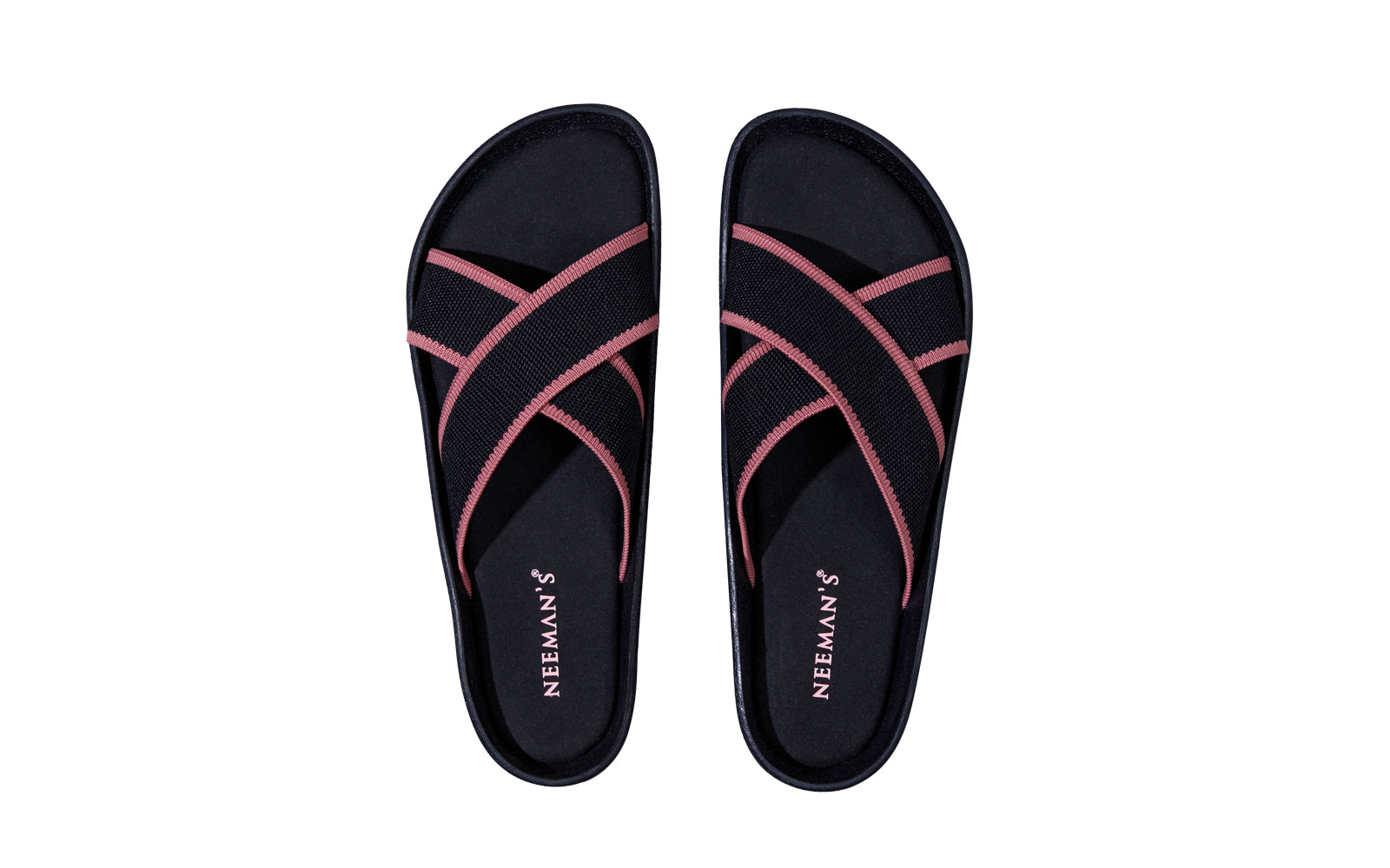 Women's Black Cross Knit Bow Sandal