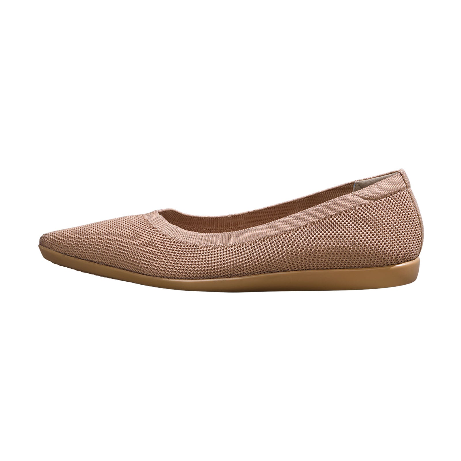 Women's Beige Pointed Ease Ballerinas