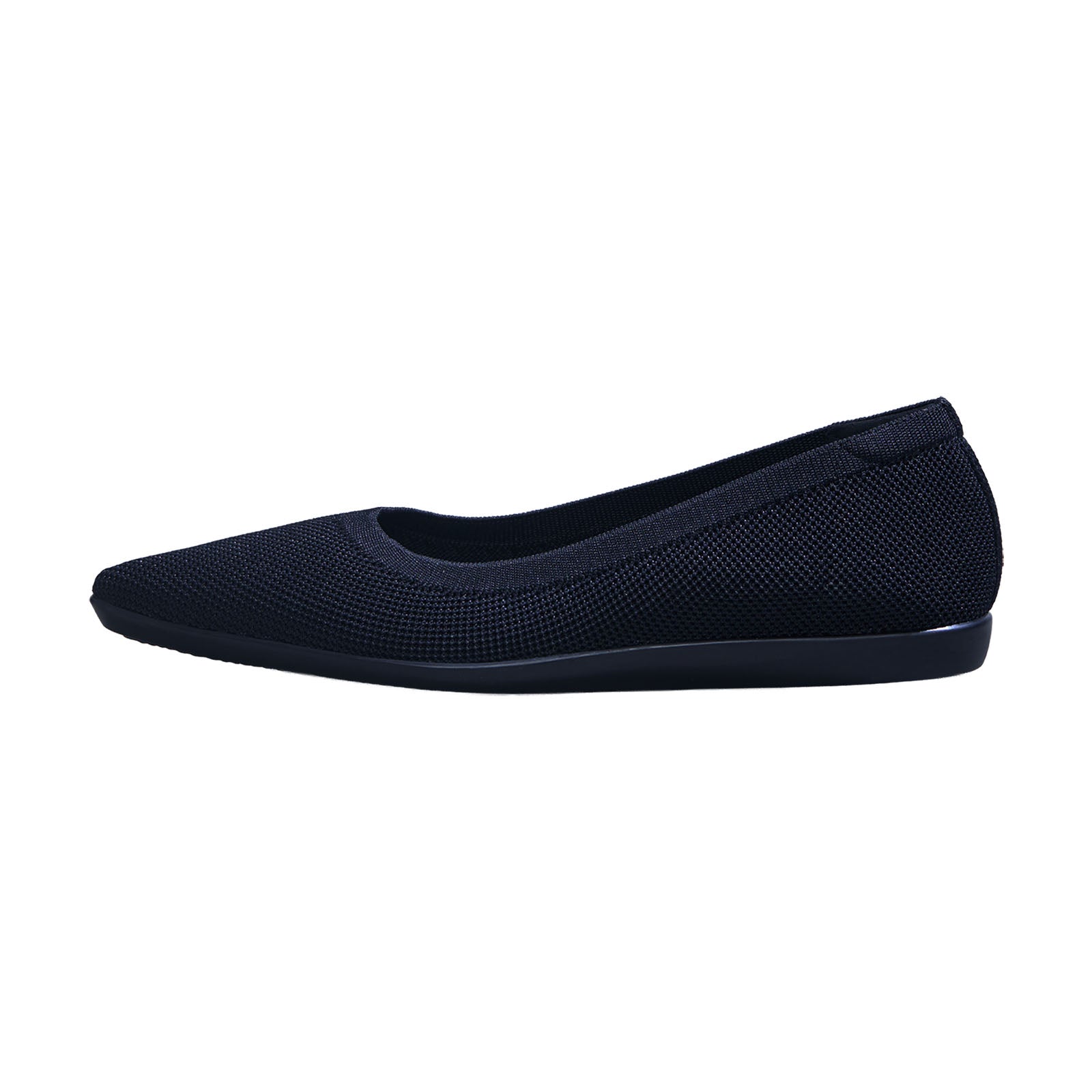 Women's Black Pointed Ease Ballerinas