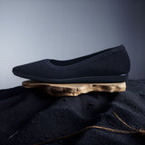 Women's Black Pointed Ease Ballerinas