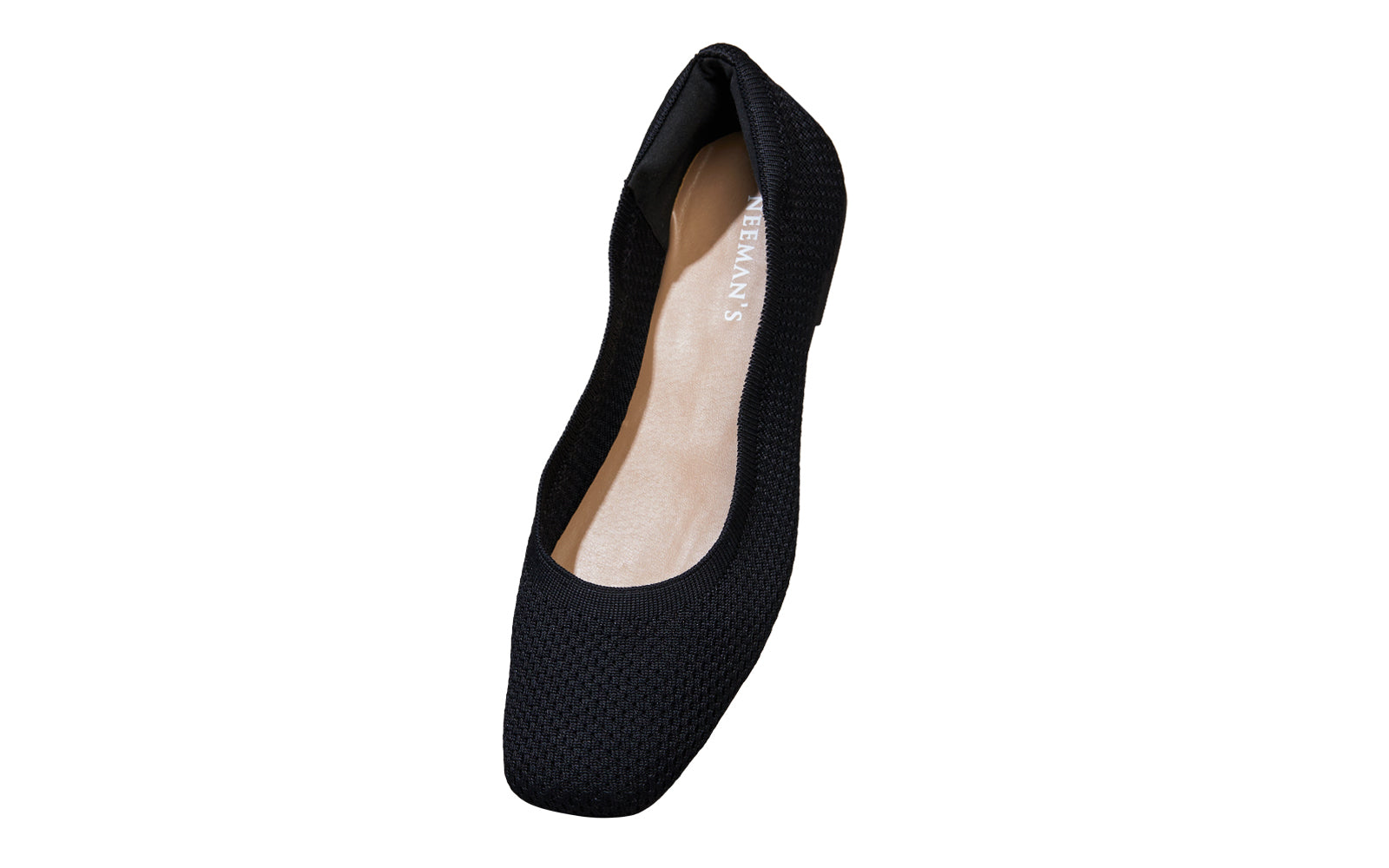 Women's Black Plush Square Flats