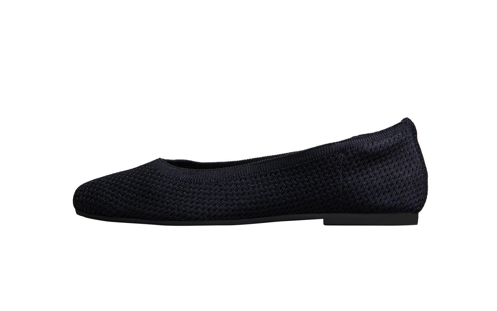 Women's Black Plush Square Flats