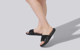 Women's Black and Black Squooshy Slides