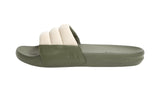 Women's Ecru and Olive Squooshy Slides