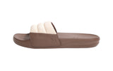 Women's Ivory and Brown Squooshy Slides