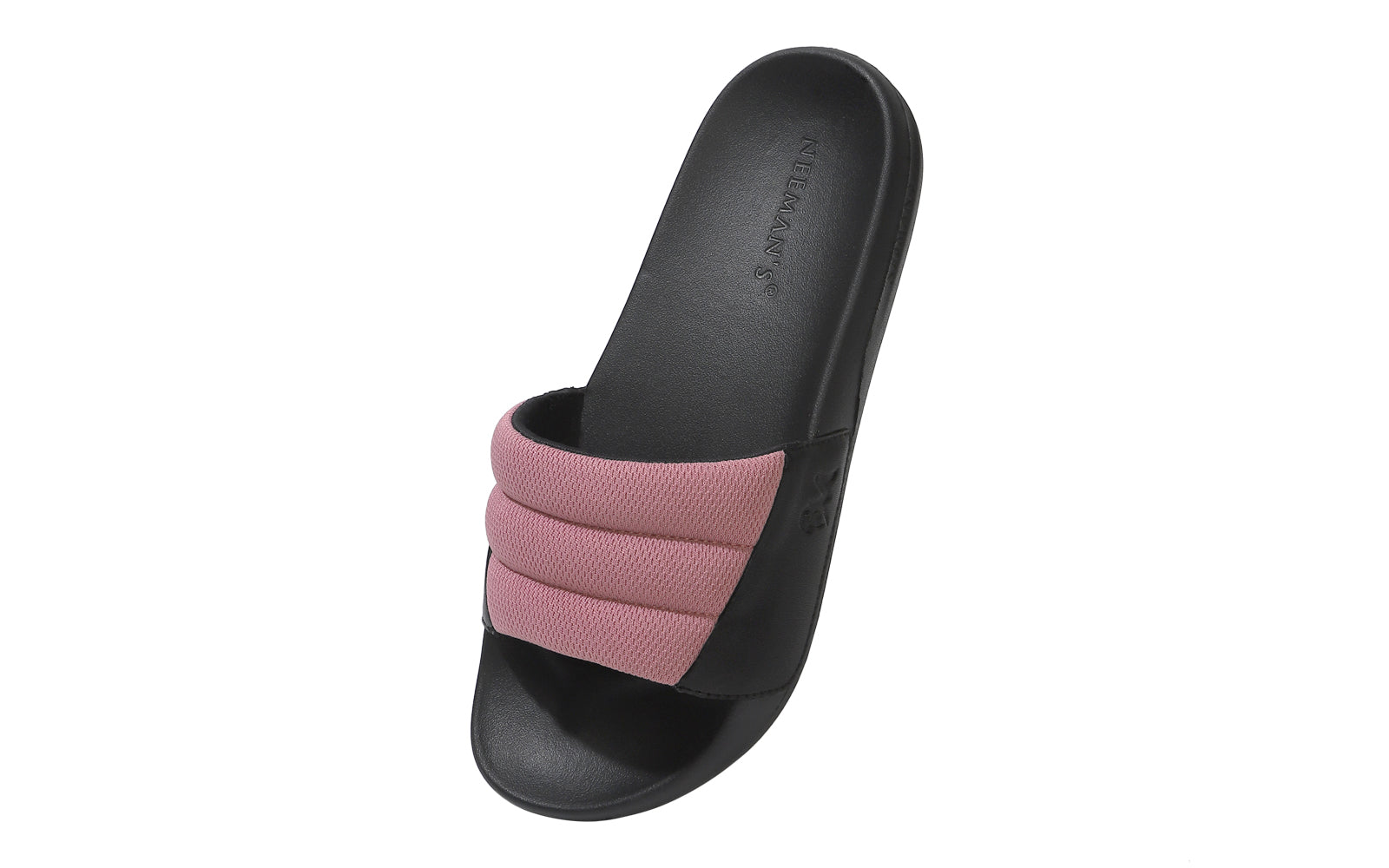 Women's Pink and Black Squooshy Slides