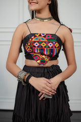 Women's Black Embroidered Festive Wear Blouse