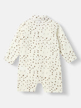 Boys White Casual Printed Romper