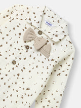 Boys White Casual Printed Romper