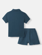 Boys Blue Casual Shirt and Shorts Set