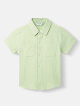 Boys Green Casual Shirt and Shorts Set