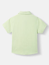 Boys Green Casual Shirt and Shorts Set