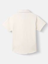 Boys White Casual Shirt and Shorts Set