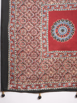 Women's Pure Crepe Maroon Printed Designer Saree With Blouse Piece