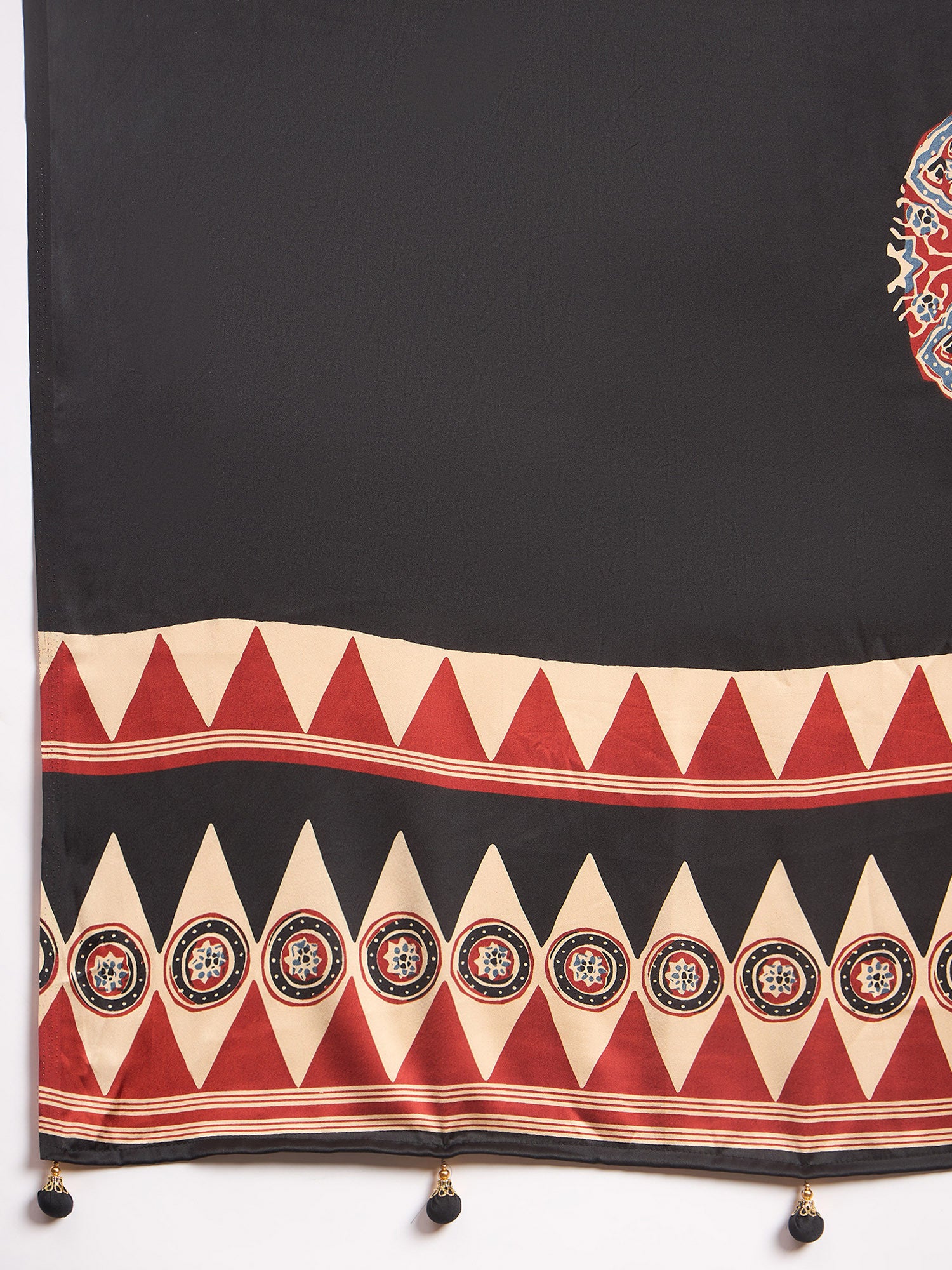 Women's Pure Crepe Red Printed Designer Saree with Blouse Piece