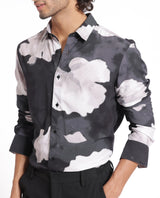 Men's Black Casual Regular Fit Printed Full Sleeves Shirt