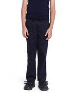 Boys Navy Casual Regular Fit Solid Trouser