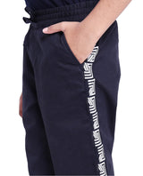 Boys Navy Casual Regular Fit Solid Trouser