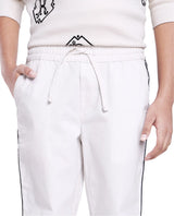 Boys White Casual Regular Fit Solid Trouser