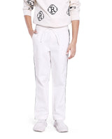 Boys White Casual Regular Fit Solid Trouser