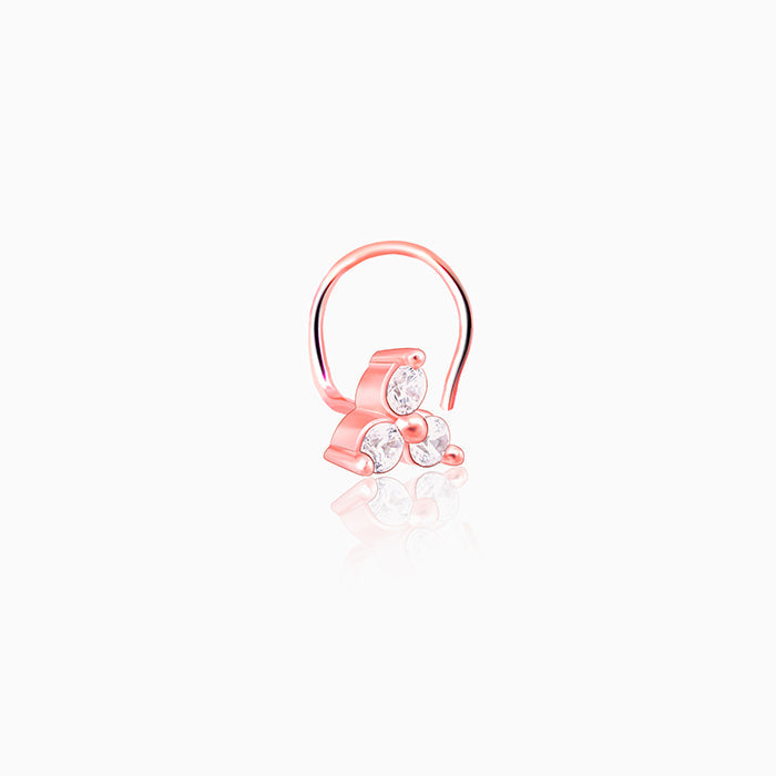 Women's Rose Gold Clover Nose Pin