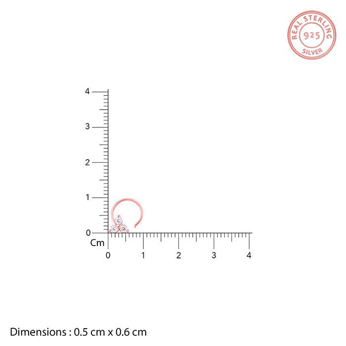 Women's Rose Gold Clover Nose Pin