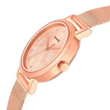 Women's Trndz Rose Gold Copper Round Dial Watch - NR8174WM02