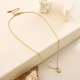 Women's Pink and White Clover Gold Necklace